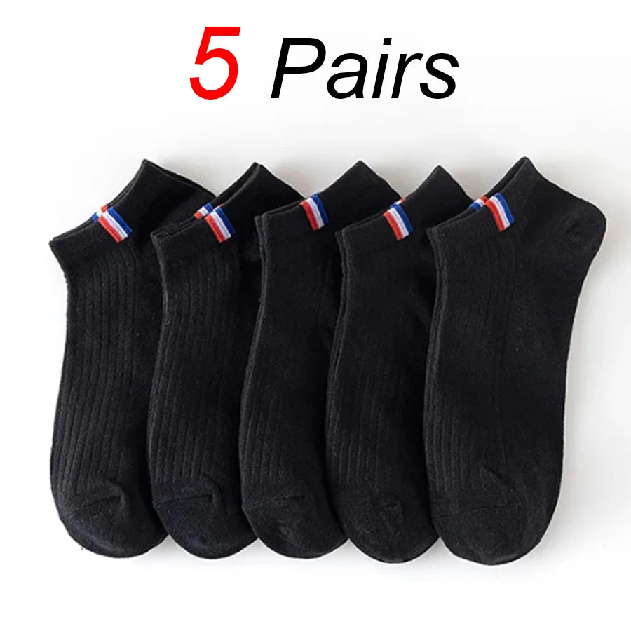 10 Pairs Men Boat Socks Business Sport Sweat Absorption Mature Summer Autumn Solid Color Non Pilling Versatile Low Ankle Socks