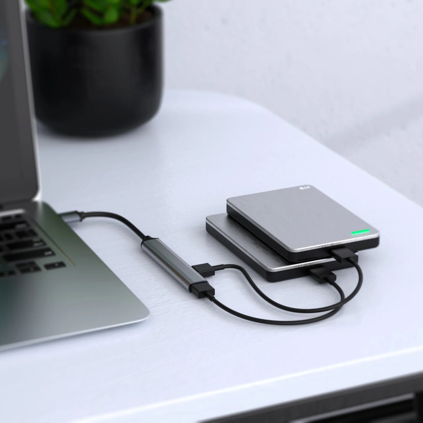 Extensor multifunción de un solo arrastre, concentrador de aleación de aluminio para portátil, divisor USB 3.0 tipo C, multiinterfaz para TV y teléfono móvil.