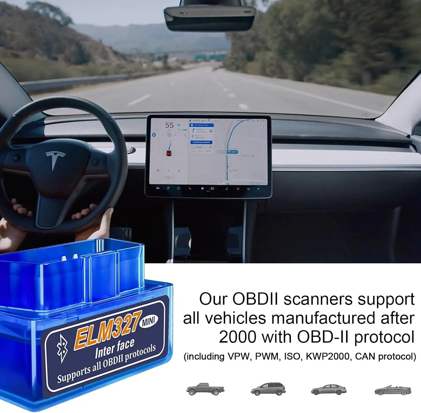 Escáner OBD2 ELM327 V2.1 para diagnóstico de vehículos, comprobación del motor, lector de códigos y detector de fallos.