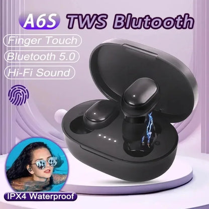 Auriculares inalámbricos Bluetooth A6S TWS originales, deportivos, intraauriculares con micrófono para Xiaomi, iPhone y Lenovo.