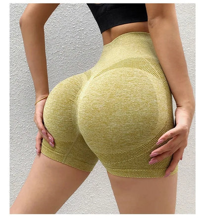 Pantalones cortos de yoga para mujer, de cintura alta, para entrenamiento, fitness, levantamiento de glúteos, para gimnasio, correr, ropa deportiva