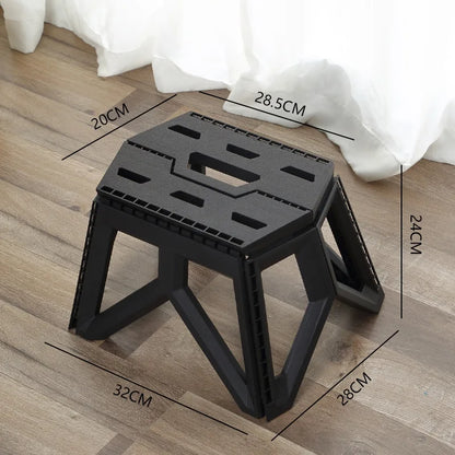 Taburete plegable portátil, banco pequeño grueso, taburete para acampar al aire libre, taburete de puesto, taburete de pesca, taburete bajo portátil de plástico