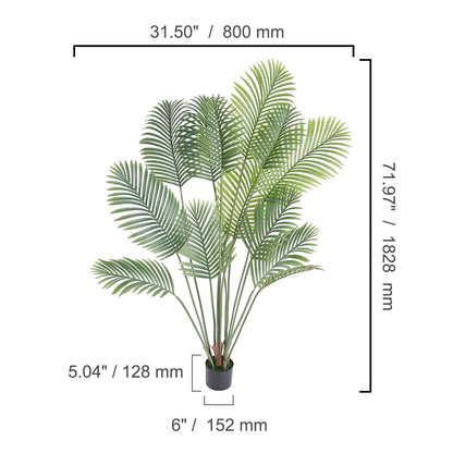 Palmera artificial VEVOR de 1,2 m, 1,5 m o 1,8 m de altura, de polietileno seguro y con protección antivuelco, de bajo mantenimiento para el hogar.
