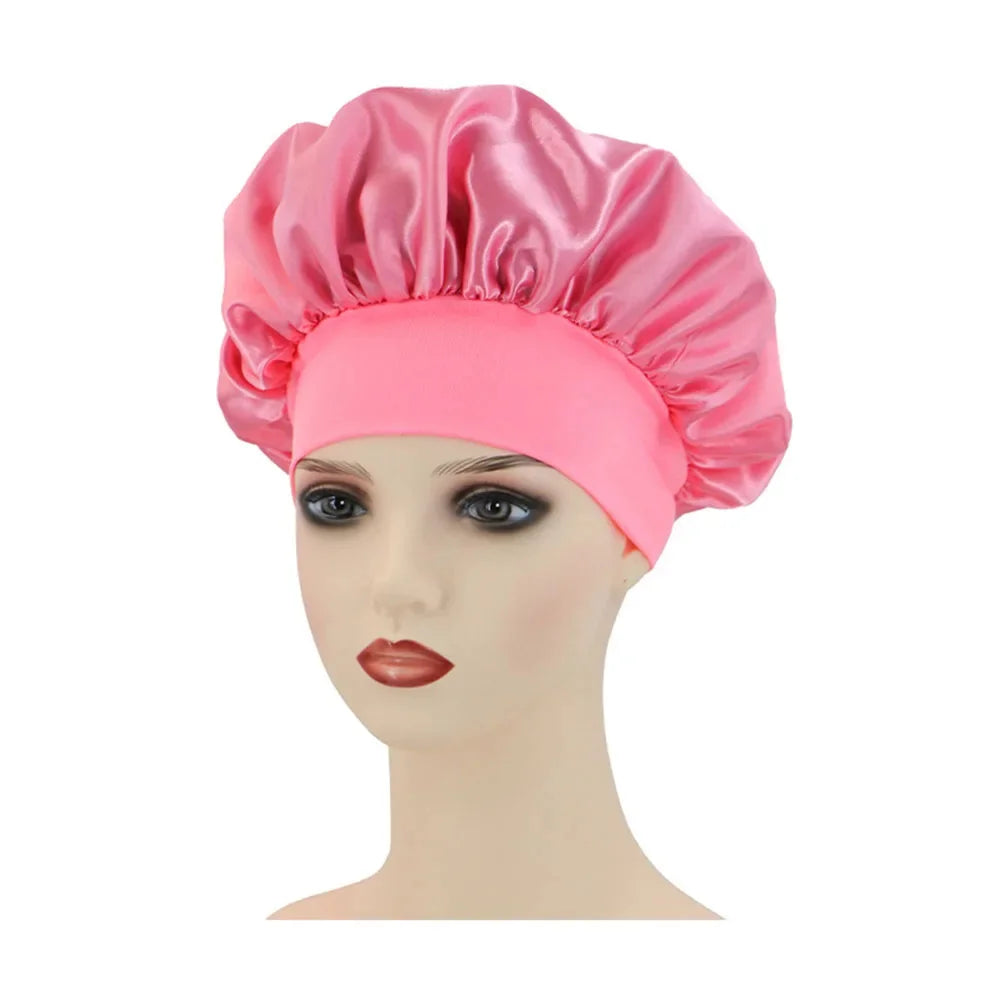 Gorro de noche de satén para mujer, gorro de dormir liso, gorro para dormir, gorro unisex