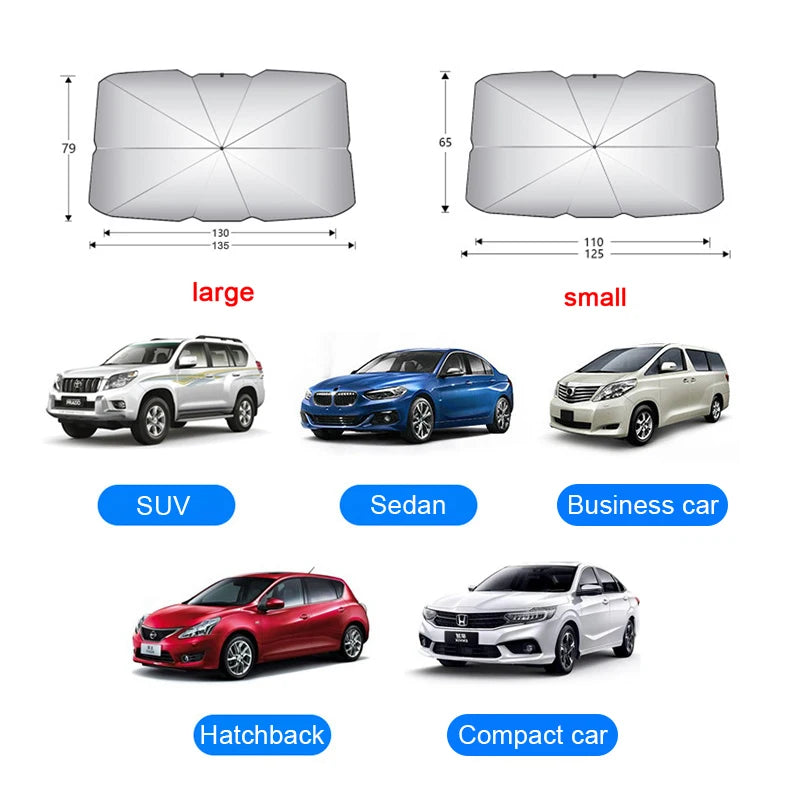 Parasol para coche, sombrilla para coche, protector solar de verano, protección interior del parabrisas, accesorios