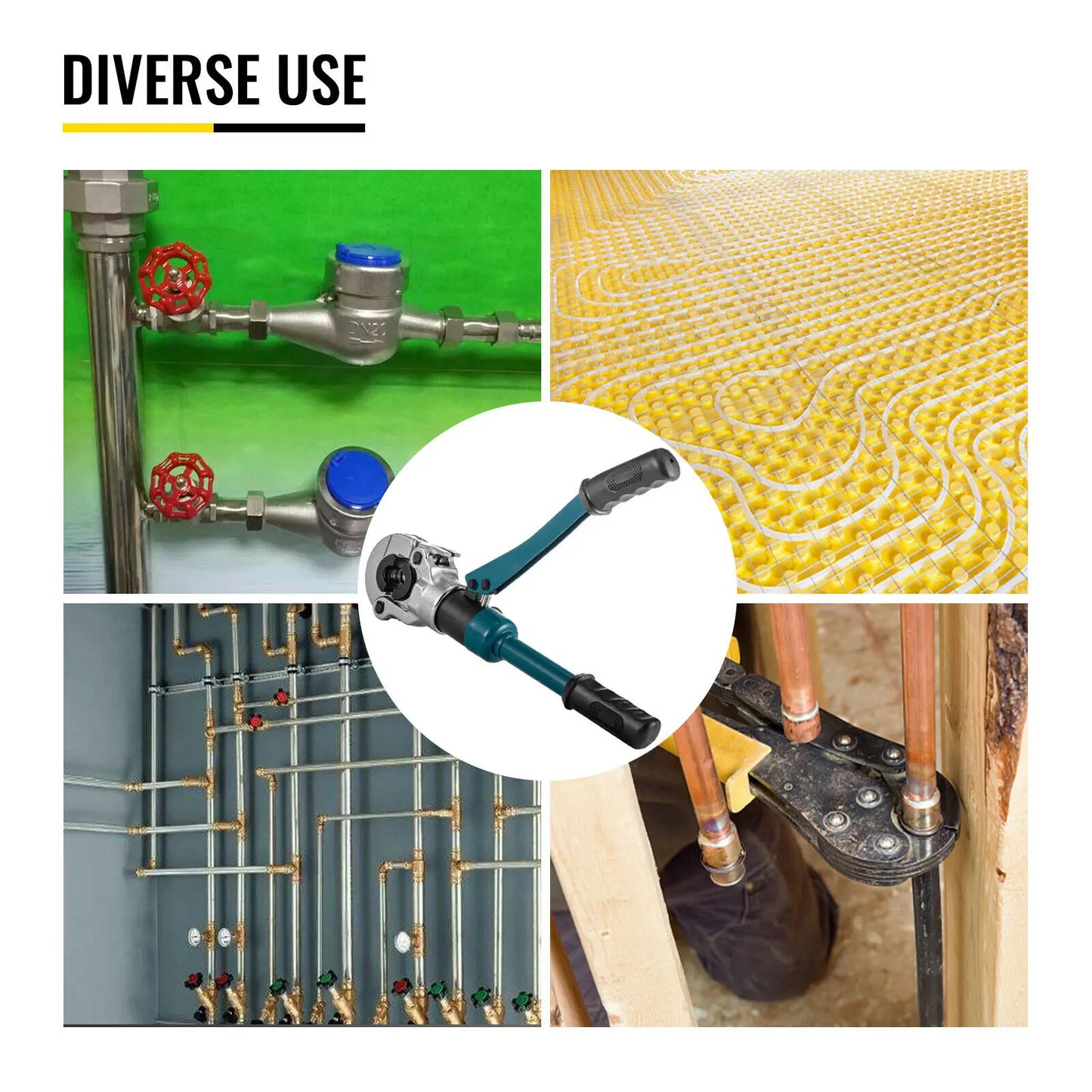 VEVOR - Herramientas de prensado hidráulicas para tubos Pex de aluminio y plástico CW-1632, crimpadora de plomería a presión para PB