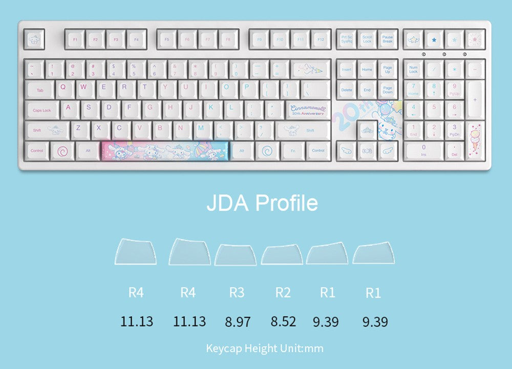 Akko Cinnamoroll 20th Anniversary 3108RF CS Sakura Switch 108keys Dual-mode Mechanical Keyboard