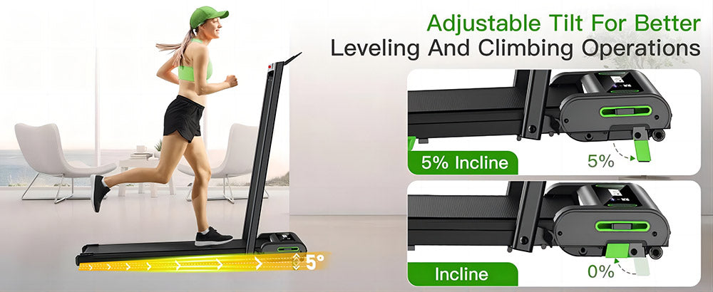 Akluer 480L-B Incline Walking Pad with Handle, 2.5HP Under Desk Treadmill, LED Screen & Remote Control, 330lbs Max Capacity, Foldable