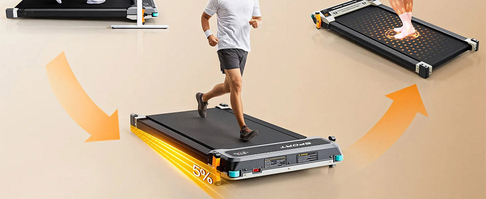 Akluer 520 Dual-Sided Under Desk Treadmill with Shiatsu Foot Massager, Walking Pad with Incline, 2.5HP Quiet Motor, LED Display