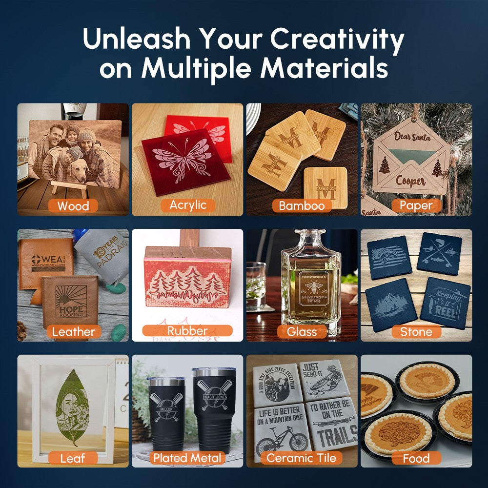 AlgoLaser DIY KIT 10W Laser Engraver, Dual-core CPU, 12,000mm/min Engraving Speed, 2.4G WiFi, 400*400mm (157.5*157.5inch)