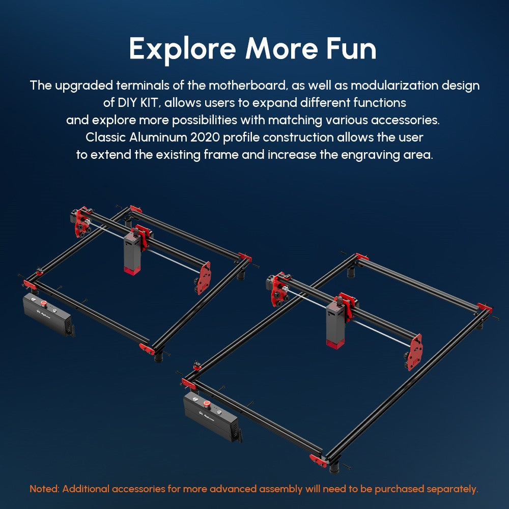 AlgoLaser DIY KIT 10W Laser Engraver, Dual-core CPU, 12,000mm/min Engraving Speed, 2.4G WiFi, 400*400mm (157.5*157.5inch)