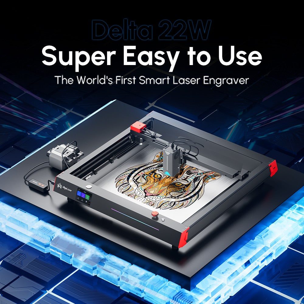 AlgoLaser Delta 22W Laser Engraver, with Air Pump, 500mm/s Engraving Speed, 440*415mm (173.2*163.4inch)