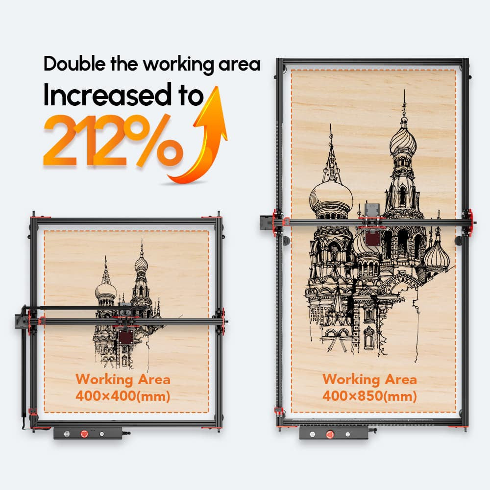 AlgoLaser DIY KIT Laser Engraver Extension Kit, 400*850mm (157.5*334.6inch)