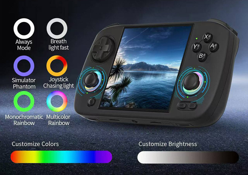 ANBERNIC RG CubeXX Game Console, 3.95-inch 720*720 IPS Screen, Linux 64-bit, 5G WiFi Bluetooth 4.2, Moonlight Streaming, 6.5 Hours of Playtime, RGB Light - Grey