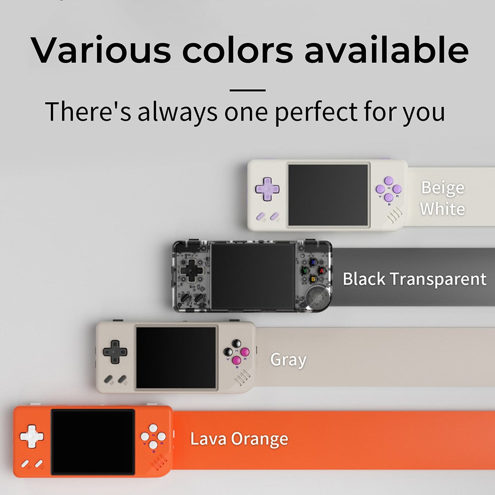 ANBERNIC RG28XX Game Console, 2.83-inch IPS Screen, 64GB TF Card, 5000+ Games Preinstalled, Multimedia Applications, 8 Hours of Playtime, HDMI Output - Transparent Black