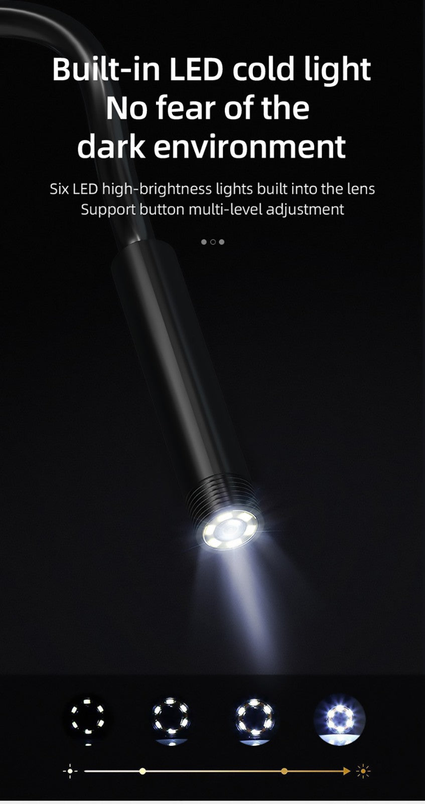 ANESOK 113B Endoscope, 4.3 inch IPS Screen, Single Lens, 1080P Resolution, 6 Adjustable LED Lights, 3 Hours Working Time, IP67 Waterproof, 1m Cable - Orange