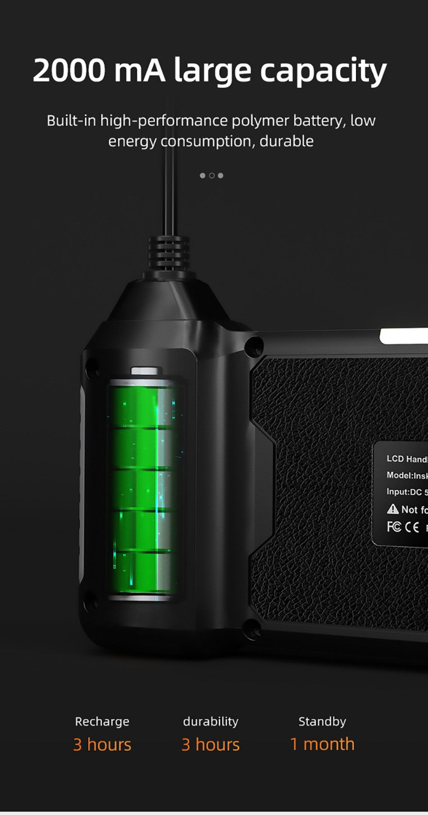 ANESOK 113B Endoscope, 4.3 inch IPS Screen, Single Lens, 1080P Resolution, 6 Adjustable LED Lights, 3 Hours Working Time, IP67 Waterproof, 1m Cable - Orange