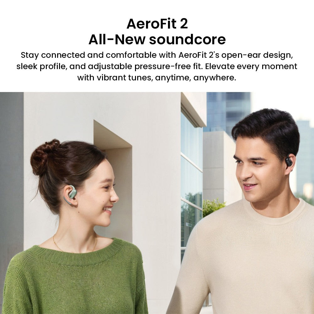 Anker Soundcore AeroFit 2 Open-ear Wireless Earbuds, Adjustable Ear Hooks, Bluetooth 5.4, Hi-Res Wireless Audio - Black