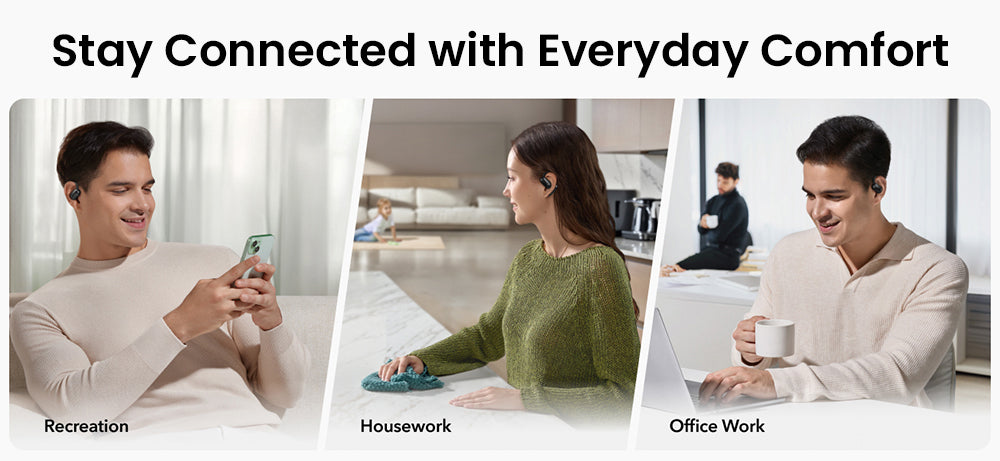 Anker Soundcore AeroFit 2 Open-ear Wireless Earbuds, Adjustable Ear Hooks, Bluetooth 5.4, Hi-Res Wireless Audio - Black