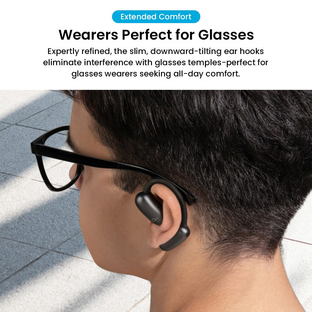 Anker Soundcore AeroFit 2 Open-ear Wireless Earbuds, Adjustable Ear Hooks, Bluetooth 5.4, Hi-Res Wireless Audio - Black