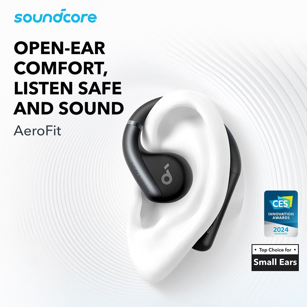 Anker Soundcore AeroFit Open-ear Earbuds, Ergonomic Ear Hook, IPX7 Waterproof, App Control, Up to 42 Hours Playtime - Blue