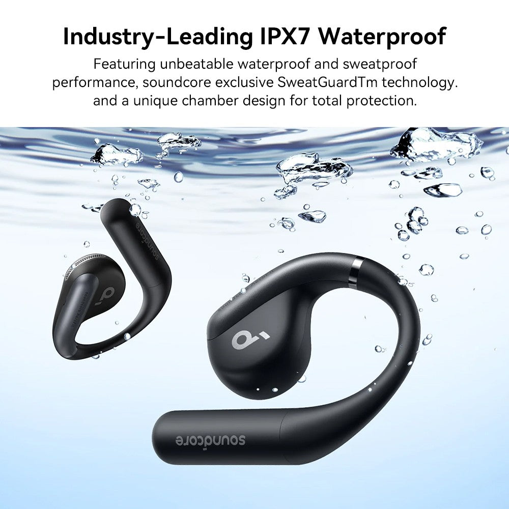 Anker Soundcore AeroFit Open-ear Earbuds, Ergonomic Ear Hook, IPX7 Waterproof, App Control, Up to 42 Hours Playtime - Blue