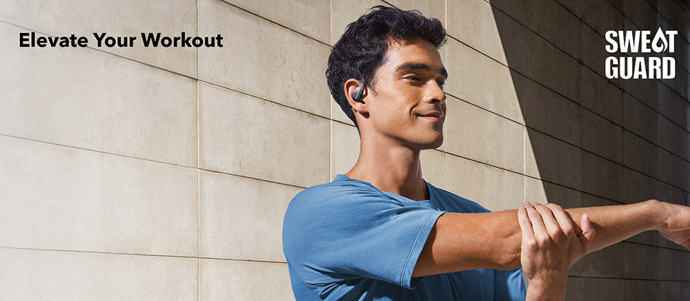 Anker Soundcore AeroFit Open-ear Earbuds, Ergonomic Ear Hook, IPX7 Waterproof, App Control, Up to 42 Hours Playtime - Blue