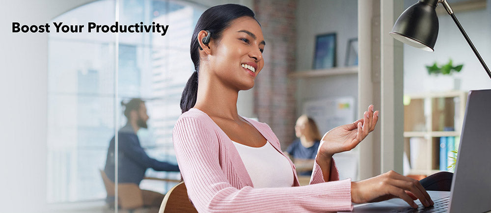 Anker Soundcore AeroFit Open-ear Earbuds, Ergonomic Ear Hook, IPX7 Waterproof, App Control, Up to 42 Hours Playtime - Blue