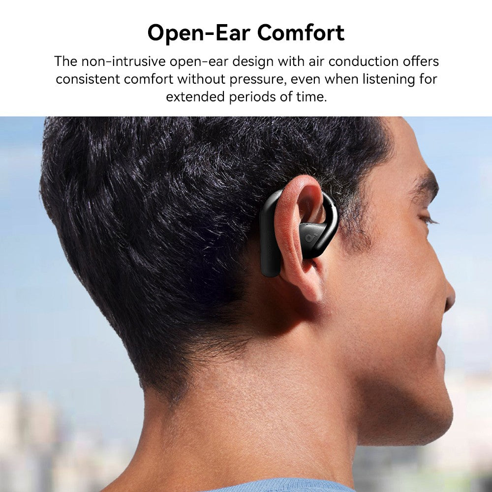 Anker Soundcore AeroFit Open-ear Earbuds, Ergonomic Ear Hook, IPX7 Waterproof, App Control, Up to 42 Hours Playtime - Blue