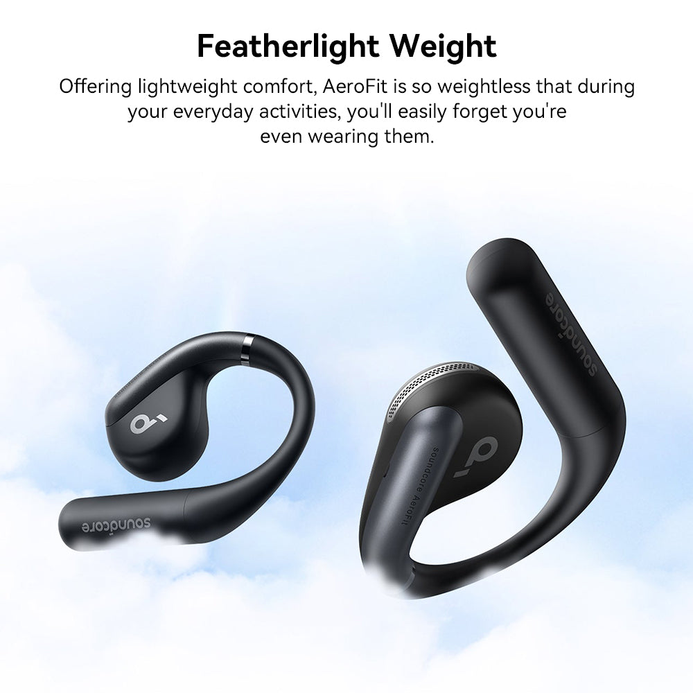 Anker Soundcore AeroFit Open-ear Earbuds, Ergonomic Ear Hook, IPX7 Waterproof, App Control, Up to 42 Hours Playtime - Blue