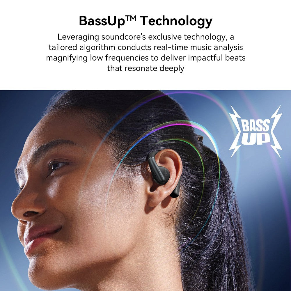 Anker Soundcore AeroFit Open-ear Earbuds, Ergonomic Ear Hook, IPX7 Waterproof, App Control, Up to 42 Hours Playtime - Blue