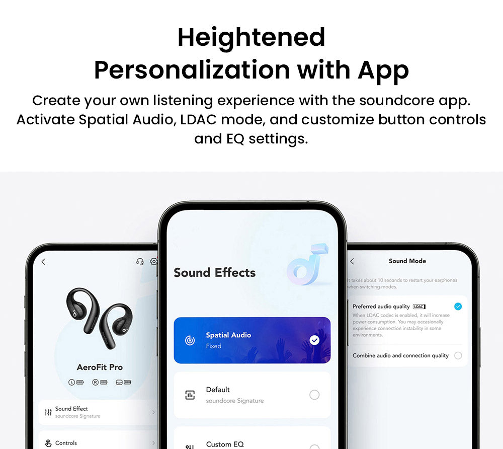 Anker Soundcore AeroFit Pro Open-ear Earbuds, Bluetooth 5.3, Up to 46 Hours Playtime - Black