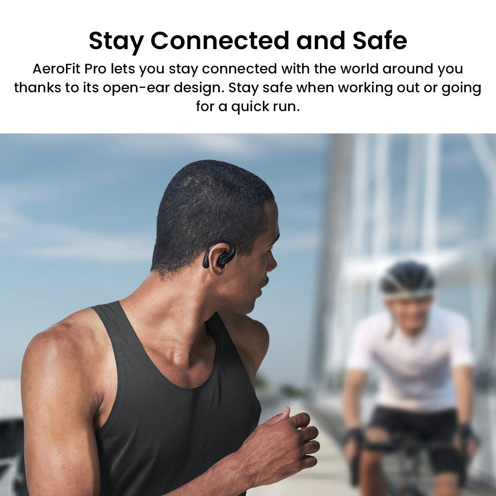 Anker Soundcore AeroFit Pro Open-ear Earbuds, Bluetooth 5.3, Up to 46 Hours Playtime - Black