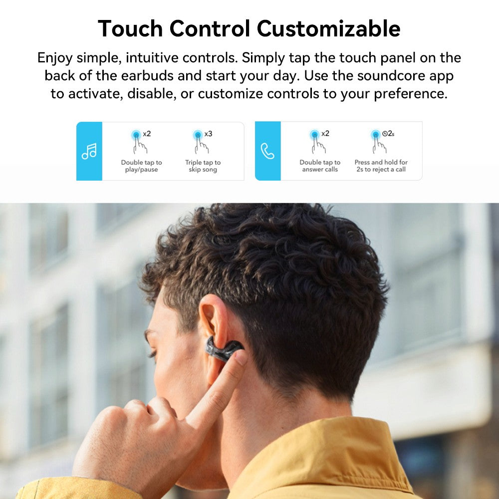 Anker Soundcore C30i Open-ear Clip-on Earbuds, Bluetooth 5.3, IPX4 Water-Resistant, Up to 30 Hours Playtime - White