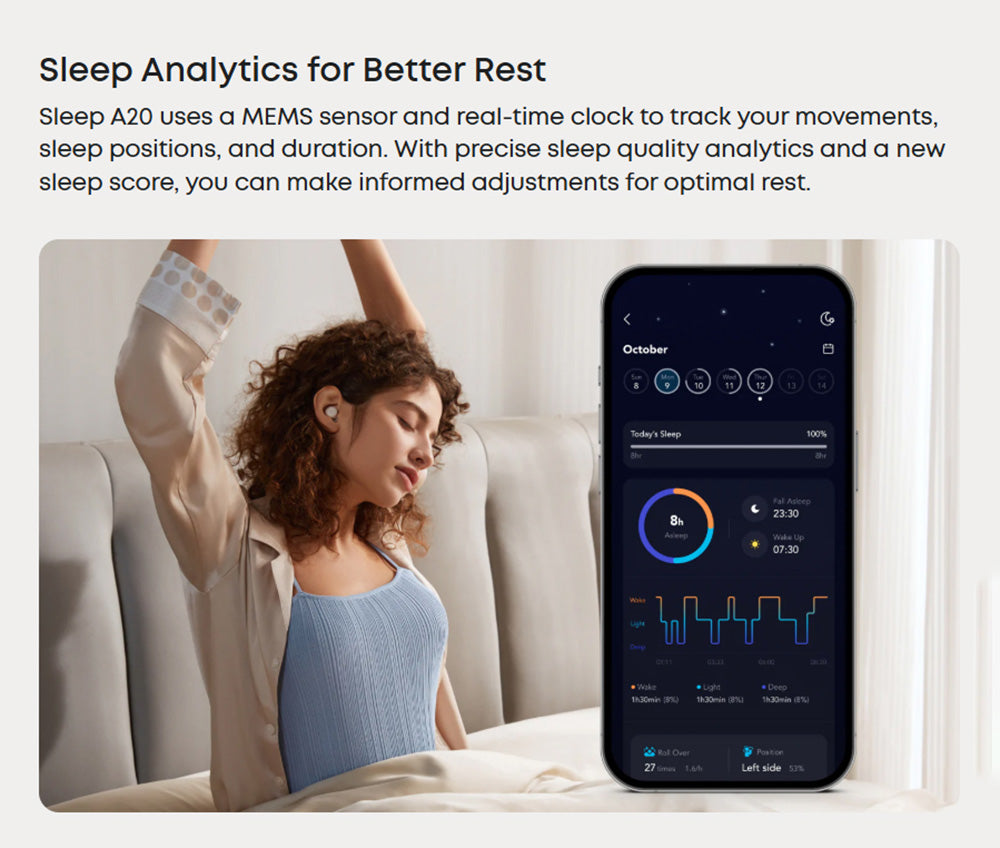 Anker Soundcore Sleep A20 Earbuds, Noise Blocking Sleep Earphones, Up to 80 Hours Playtime