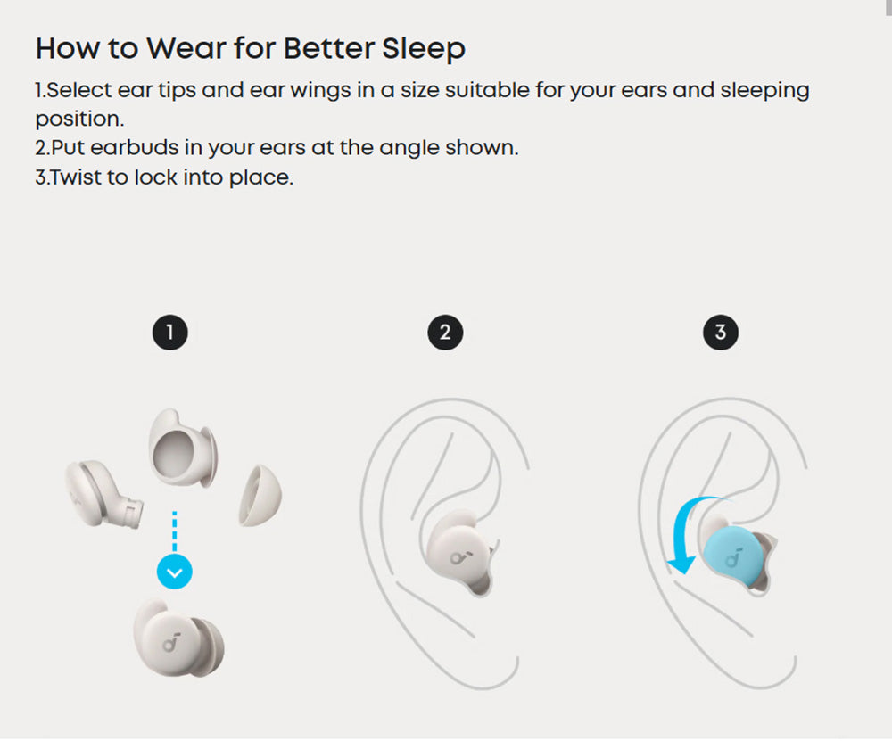 Anker Soundcore Sleep A20 Earbuds, Noise Blocking Sleep Earphones, Up to 80 Hours Playtime
