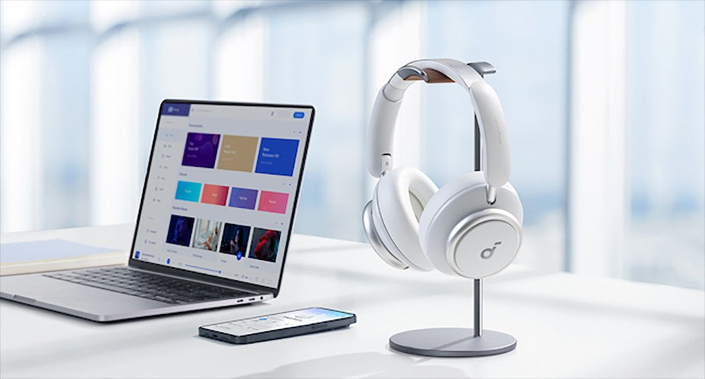 Anker Soundcore Space Q45 Headphones, Adaptive ANC, 50 Hours Playtime (ANC on), Bluetooth 5.3, App Control - White