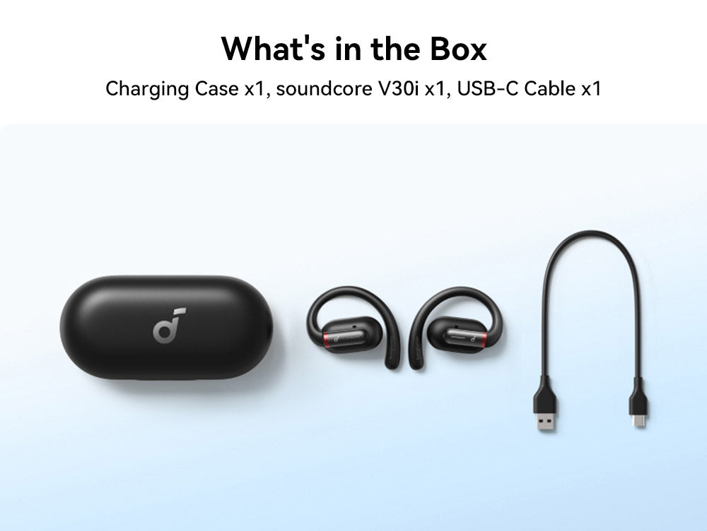 Anker Soundcore V30i Open-ear Earbuds, Ergonomic Ear Hooks, Bluetooth 5.3, App Control, Up to 36 Hours Playtime