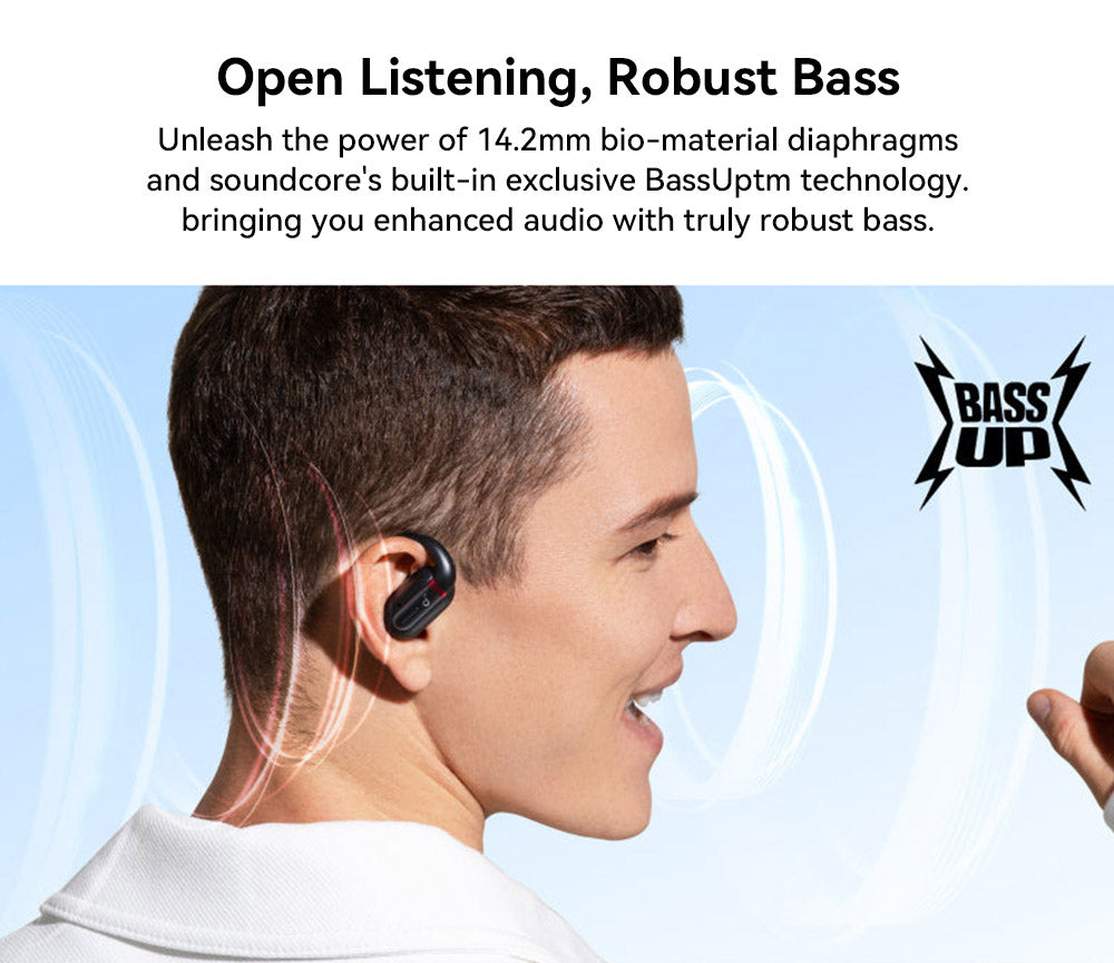 Anker Soundcore V30i Open-ear Earbuds, Ergonomic Ear Hooks, Bluetooth 5.3, App Control, Up to 36 Hours Playtime