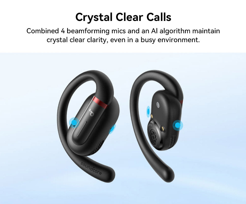Anker Soundcore V30i Open-ear Earbuds, Ergonomic Ear Hooks, Bluetooth 5.3, App Control, Up to 36 Hours Playtime
