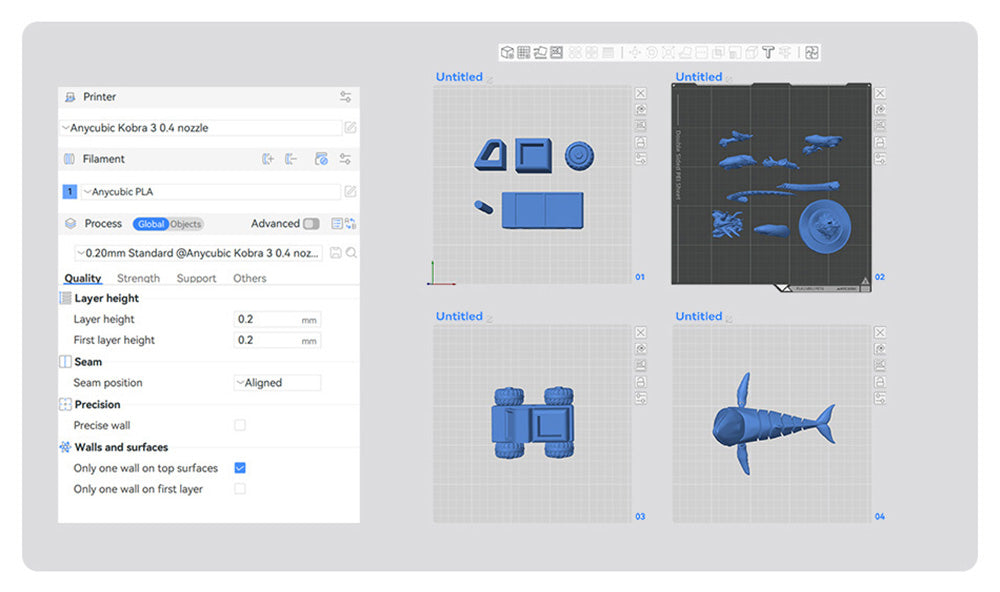 ANYCUBIC KOBRA S1 COMBO 3D Printer, Vibrant 8-Color Printing, 600mm/s Ultra-Fast Speed, Auto-leveling, 320°C Hotend, 44dB Ultra-Quiet, CoreXY Construction, 250*250*250mm