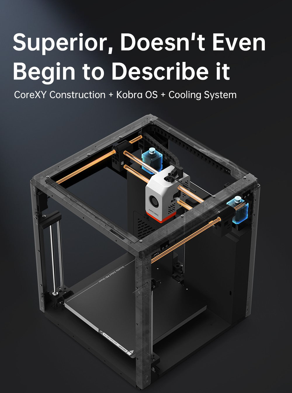 Anycubic Kobra S1 3D Printer, Enclosed CoreXY Construction, 600mm/s Ultra-Fast Print, Support Multi Color Printing with ACE Pro, 320℃ Hotend, 44dB Ultra-Quiet, 250*250*250mm