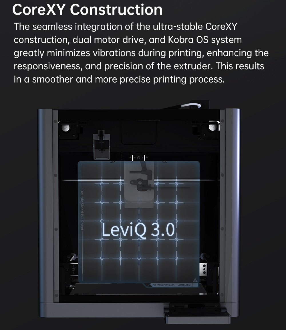 Anycubic Kobra S1 3D Printer, Enclosed CoreXY Construction, 600mm/s Ultra-Fast Print, Support Multi Color Printing with ACE Pro, 320℃ Hotend, 44dB Ultra-Quiet, 250*250*250mm