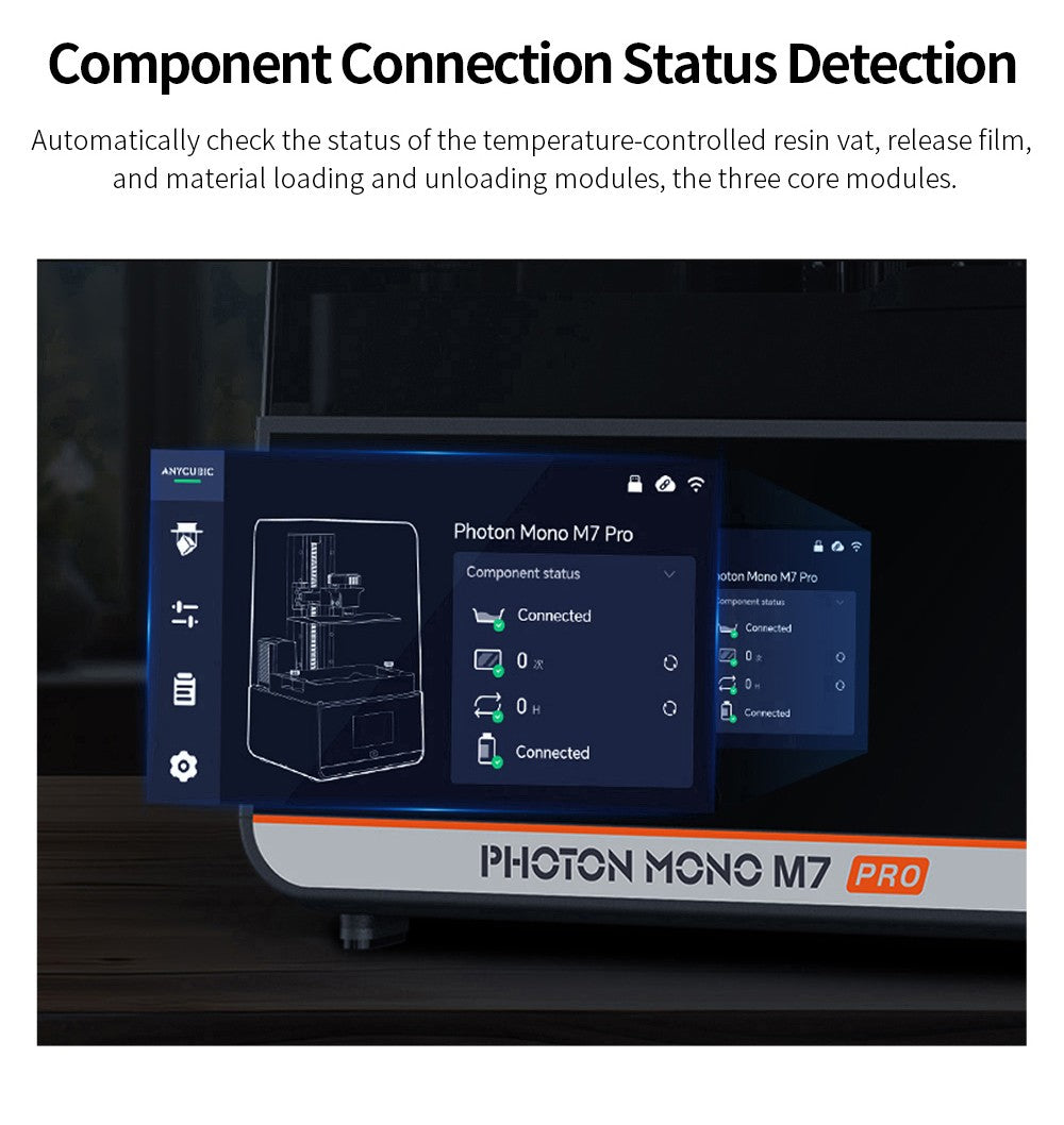 Anycubic Photon Mono M7 Pro Resin 3D Printer, 0.1mm Layer Height, 170mm/h Print Speed, 14K COB LighTurbo 3.0 Source, 10.1
