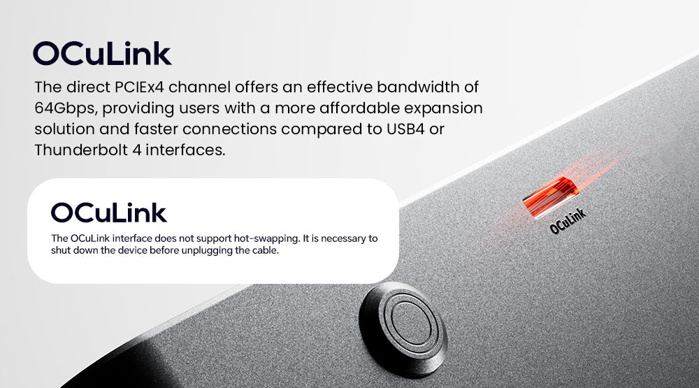 AOOSTAR AG01 eGPU Dock with Oculink Port, Built-in 800W Power Supply, Supports TGX Interface Hot-swap - EU Plug