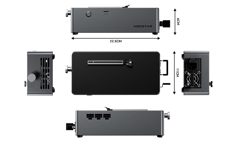 AOOSTAR AG01 eGPU Dock with Oculink Port, Built-in 800W Power Supply, Supports TGX Interface Hot-swap - EU Plug
