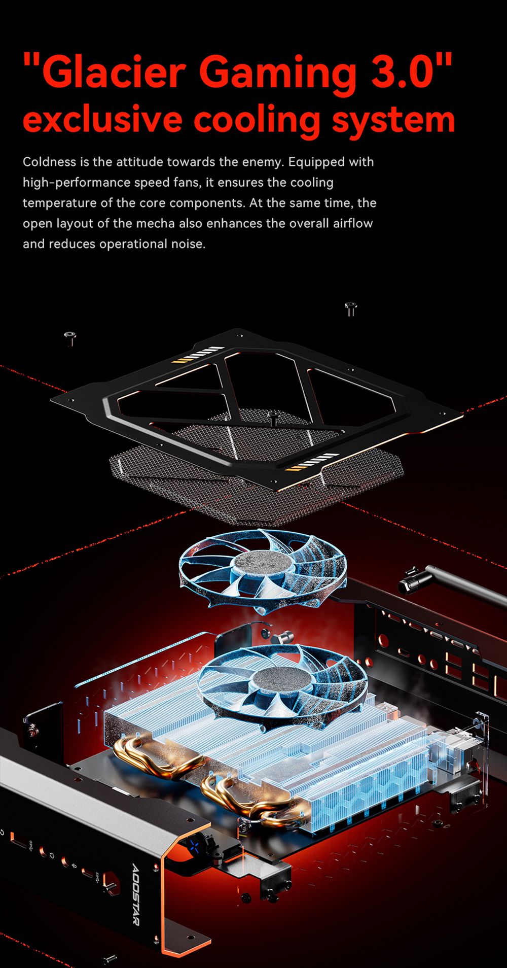 AOOSTAR GODX Gaming Mini PC with Discrete GPU, AMD Ryzen 9 6900HX CPU 8 Core 4.9GHz, AMD Radeon RX 6600LE GPU 8GB 128bit, 32GB RAM 1TB SSD, WiFi6, 2*2.5G LAN, 5*USB3.2, 1*USB4, 1*Type-C, 1*DP, 1*HDMI, 2*Headphone Jack, 2*Microphone Port - EU Plug