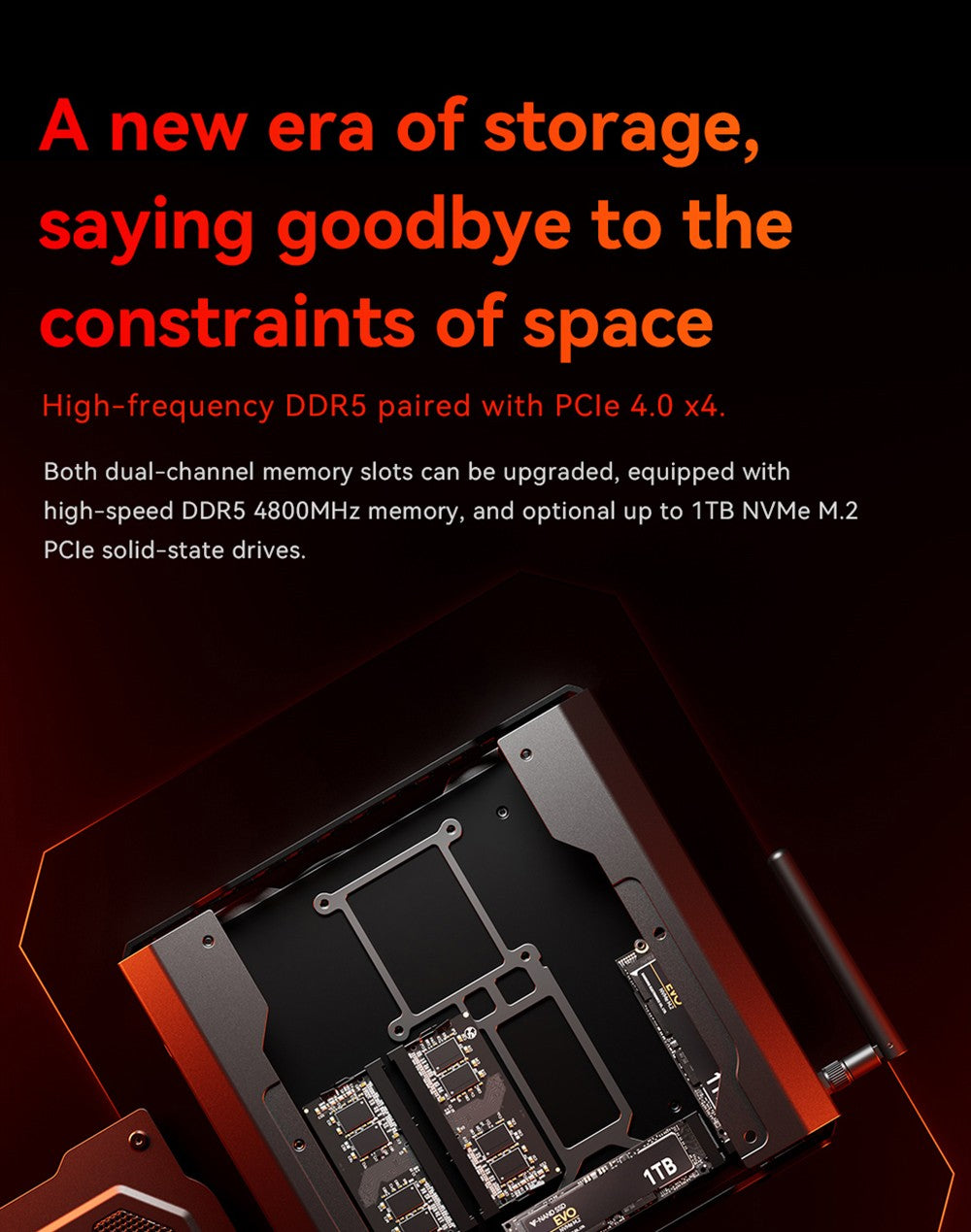 AOOSTAR GODX Gaming Mini PC with Discrete GPU, AMD Ryzen 9 6900HX CPU 8 Core 4.9GHz, AMD Radeon RX 6600LE GPU 8GB 128bit, 32GB RAM 1TB SSD, WiFi6, 2*2.5G LAN, 5*USB3.2, 1*USB4, 1*Type-C, 1*DP, 1*HDMI, 2*Headphone Jack, 2*Microphone Port - EU Plug