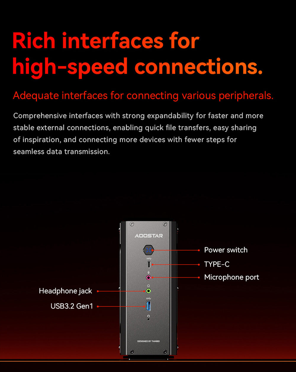 AOOSTAR GODX Gaming Mini PC with Discrete GPU, AMD Ryzen 9 6900HX CPU 8 Core 4.9GHz, AMD Radeon RX 6600LE GPU 8GB 128bit, 32GB RAM 1TB SSD, WiFi6, 2*2.5G LAN, 5*USB3.2, 1*USB4, 1*Type-C, 1*DP, 1*HDMI, 2*Headphone Jack, 2*Microphone Port - EU Plug