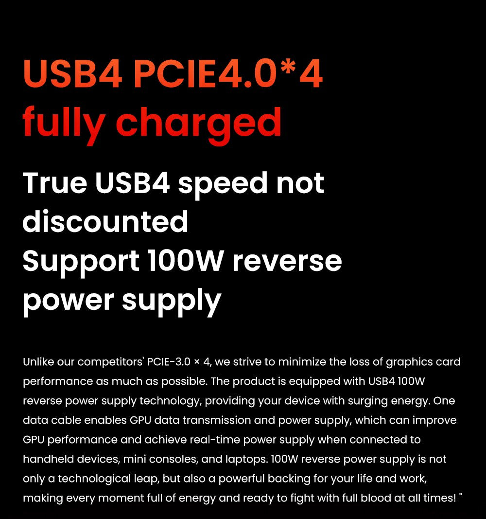 AOOSTAR XG76XT eGPU Dock with AMD Radeon RX 7600MXT GPU, 8GB GDDR6 RAM, 128bit, 1*USB 4.0, 1*Oculink, 1*HDMI, 2*DP, 1*Type-C, 100W Reverse Charging - EU Plug